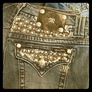 Miss Me Studded Bedazzled Boot Cut Jeans